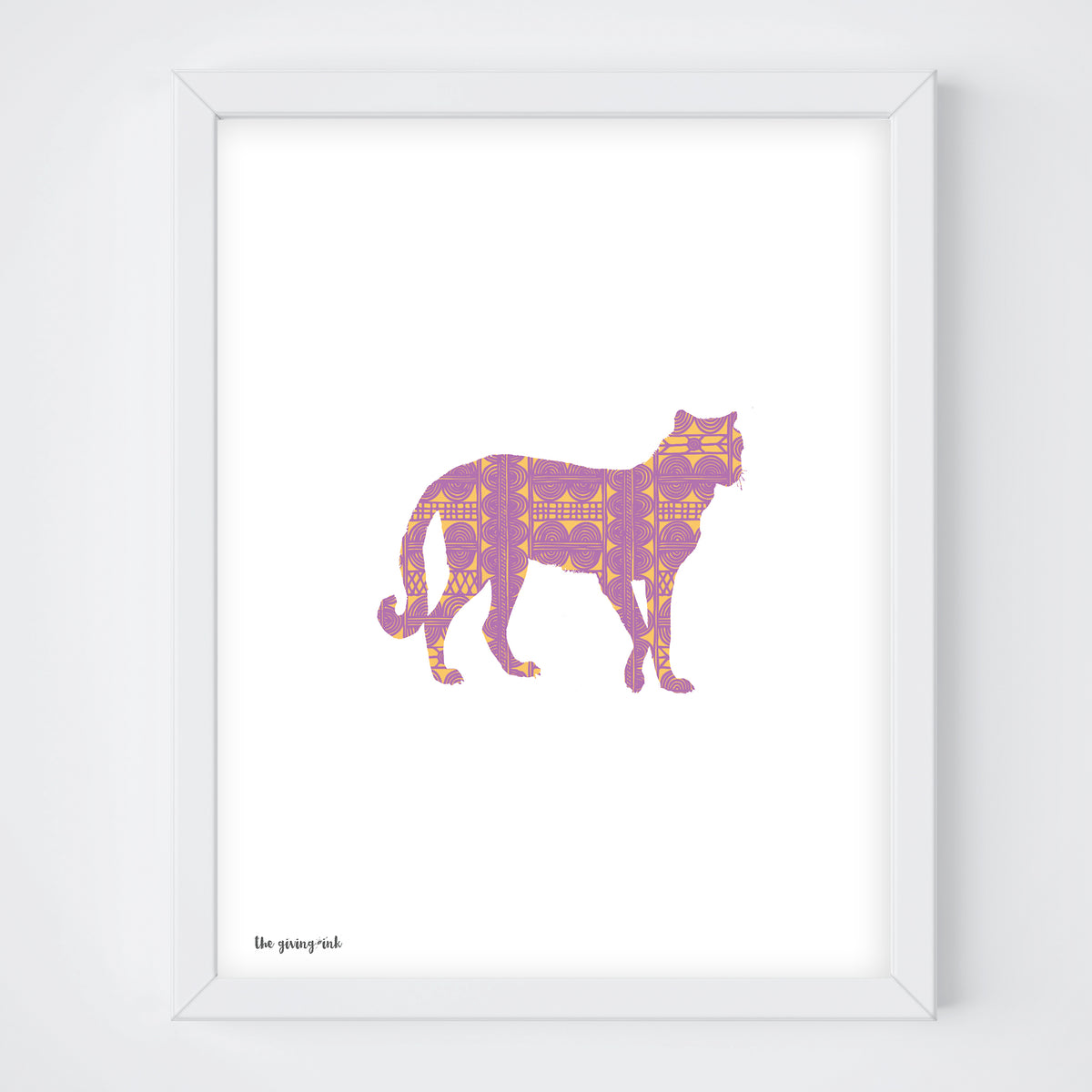Afican Cheetah Silhouette - Giclée Print