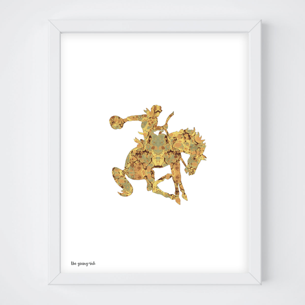Bronco Silhouette Paper Silhouette - Giclée Print